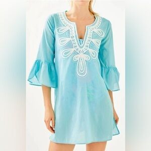 Lilly Pulitzer Aqua Tunic with White Detailing